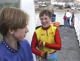 Matthew John and Jered Benoit on the Torpoint ferry